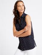 Marks & Spencer Printed Blouse Navy Mix