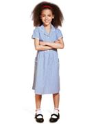Marks & Spencer Gingham Pure Cotton Dress (2-14 Years) Blue