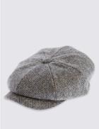 Marks & Spencer Pure Wool Herringbone Thinsulate&trade; Hat Navy Mix