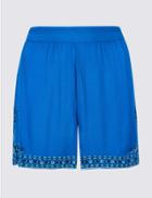 Marks & Spencer Embroidered Casual Shorts Blue Mix