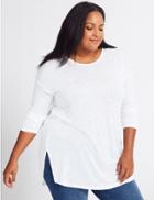 Marks & Spencer Curve Longline 3/4 Sleeve Top Soft White