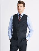 Marks & Spencer Navy Tailored Fit Wool Waistcoat