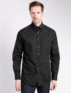 Marks & Spencer Easy To Iron Shirt With Pocket Black