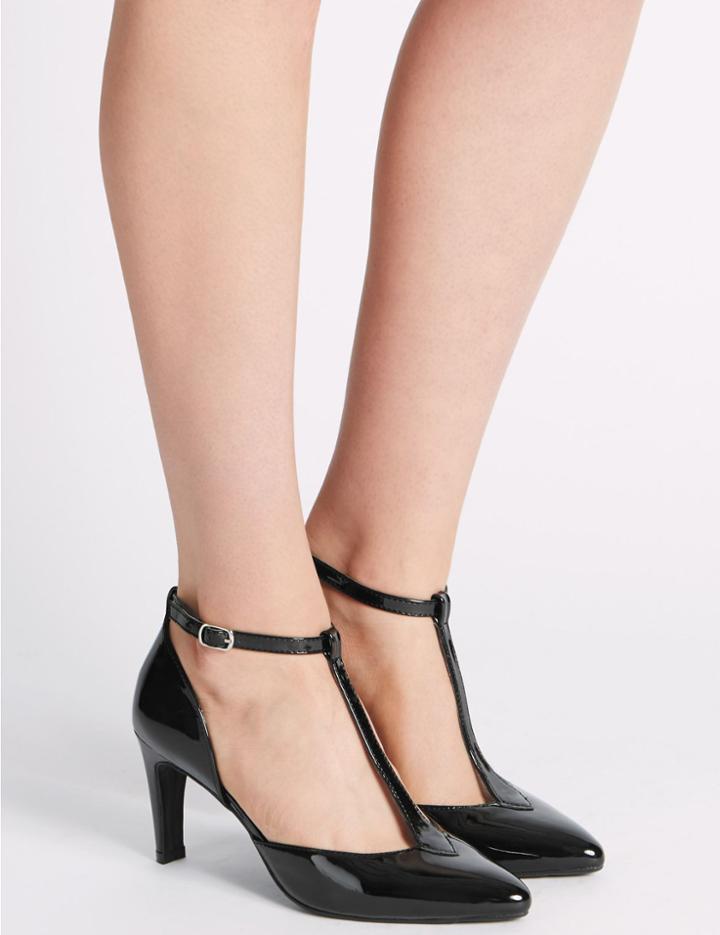 Marks & Spencer Stiletto Court Shoes With Insolia&reg; Black Patent