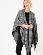 Marks & Spencer Glittery Houndstooth Wrap Charcoal