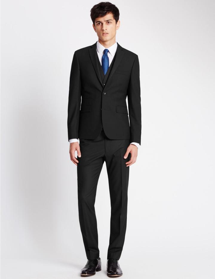 Marks & Spencer Black Superslim Fit Jacket Black