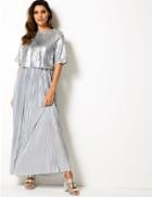 Marks & Spencer Sparkly Maxi Swing Dress Silver Mix
