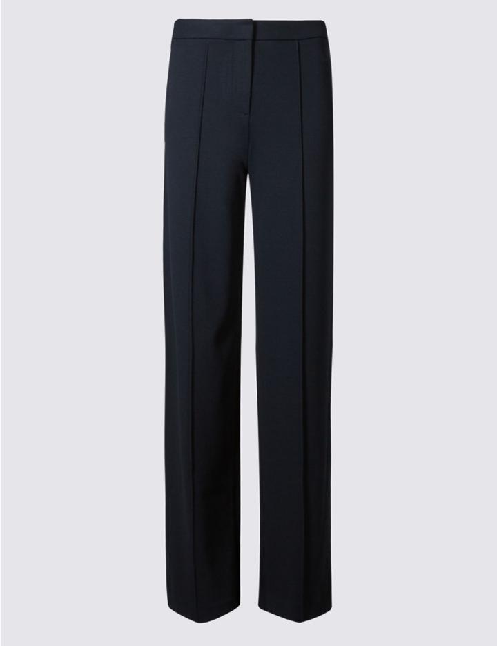 Marks & Spencer Wide Leg Ponte Trousers Navy