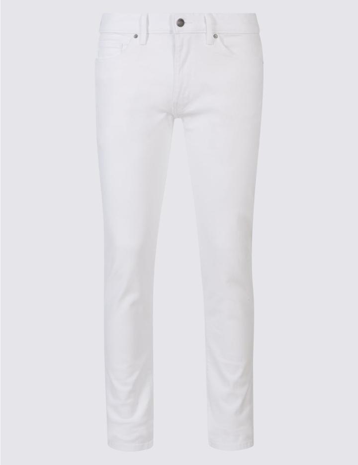 Marks & Spencer Skinny Fit Jeans White Mix