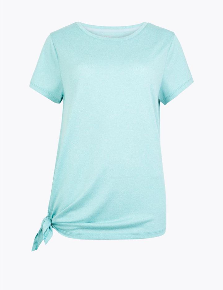 Marks & Spencer Quick Dry Side Tie Sport Top Aqua Marine