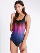 Marks & Spencer Secret Slimming&trade; Printed Short Swimsuit Black Mix