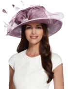 Marks & Spencer Big Rose & Mesh Wide Brim Hat Lilac Mix