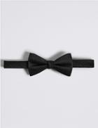 Marks & Spencer Pure Silk Textured Bow Tie Black