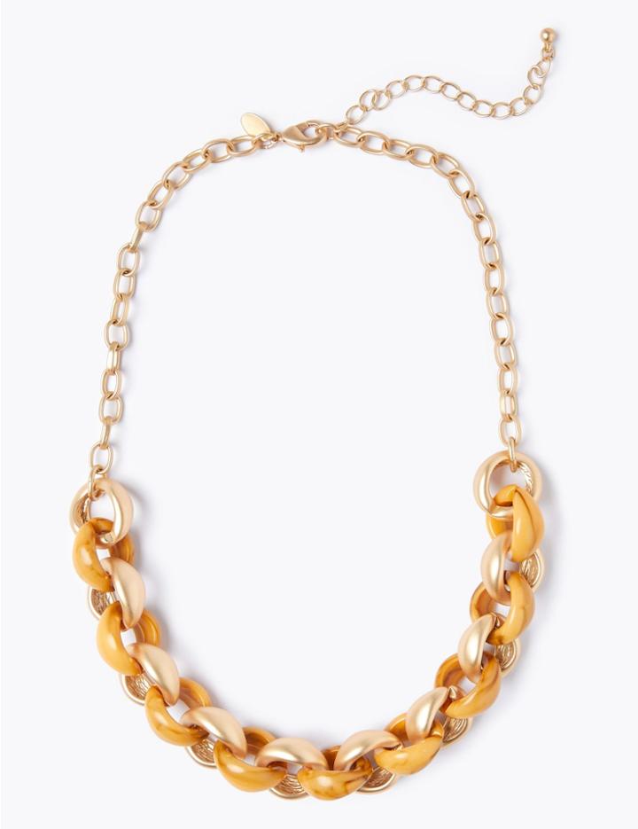 Marks & Spencer Resin Link Necklace Mustard