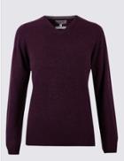 Marks & Spencer Pure Lambswool Jumper Medium Grape