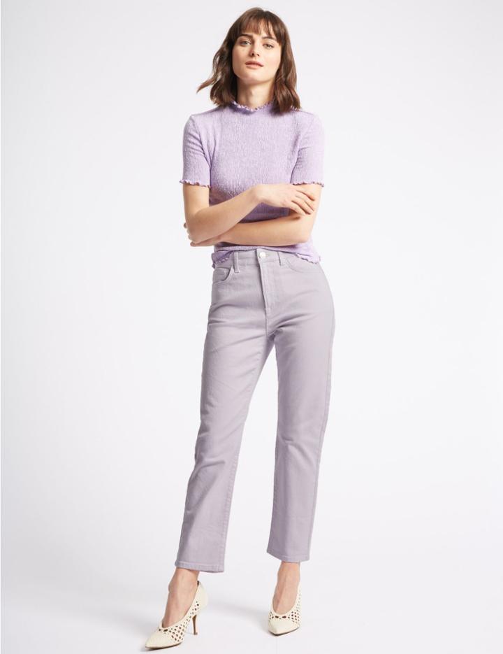 Marks & Spencer Straight Ankle Grazer Jeans Lilac