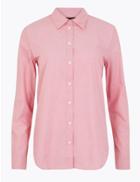 Marks & Spencer Pure Cotton Polka Dot Print Shirt Pink Mix