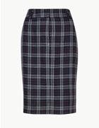 Marks & Spencer Textured Pencil Skirt Navy Mix