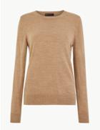 Marks & Spencer Cashmilon&trade; Crew Neck Jumper Camel