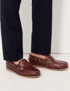 Marks & Spencer Leather Slip-on Boat Shoes With Freshfeet&trade;