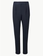 Marks & Spencer Textured Tapered Leg Ankle Grazer Joggers Navy Mix
