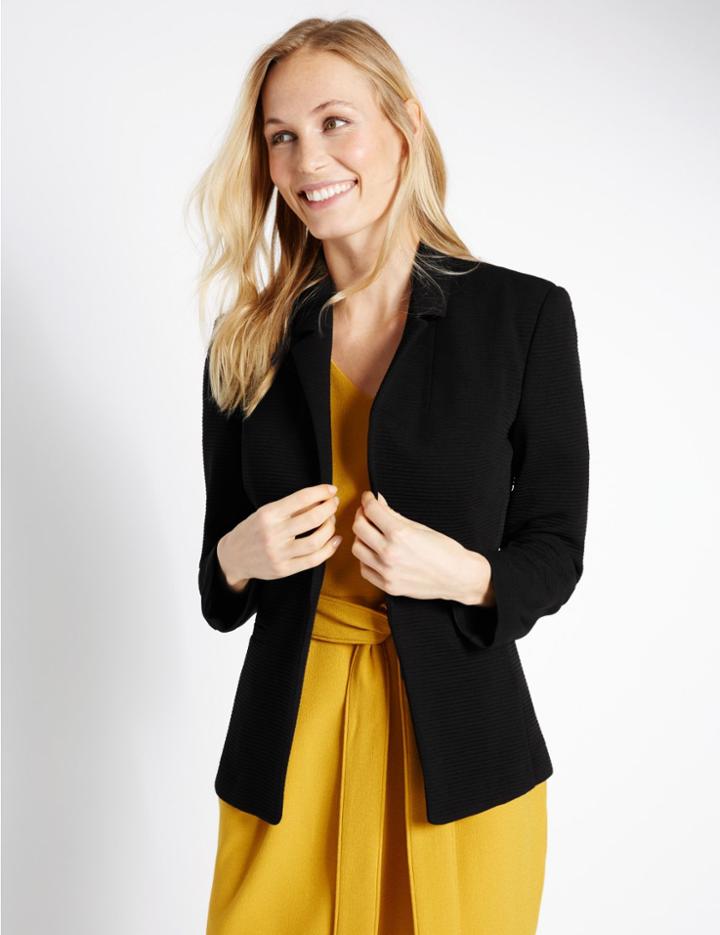 Marks & Spencer Textured Jersey Blazer Black