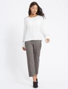 Marks & Spencer Cotton Rich Jacquard Elastic Back Trousers Black Mix