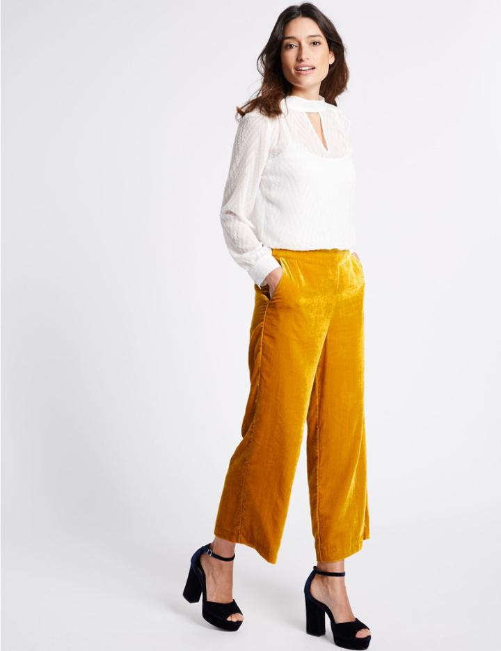 Marks & Spencer Velvet Trousers Gold