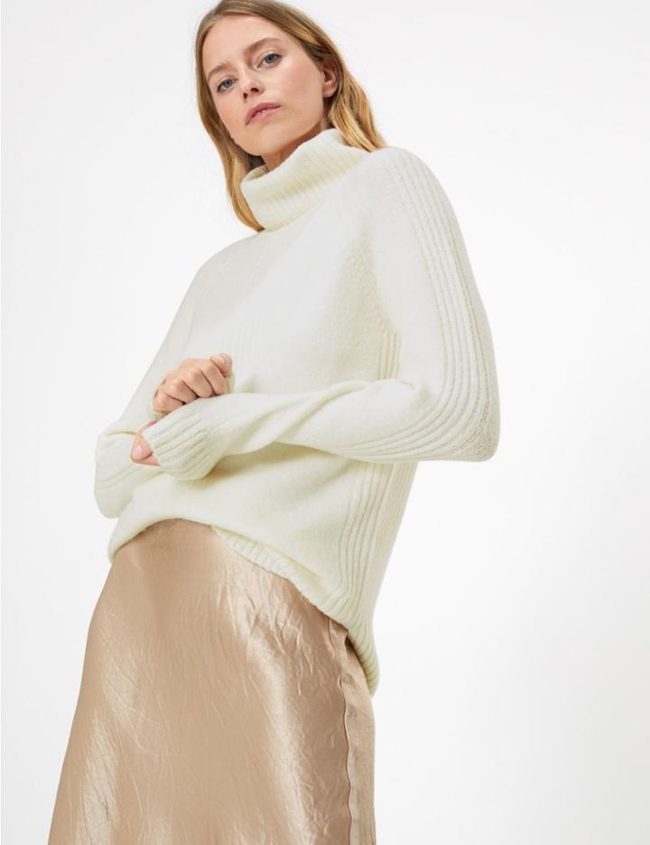 Marks & Spencer Spongey Roll Neck Jumper Cream