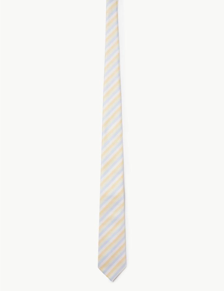 Marks & Spencer Striped Tie Yellow Mix
