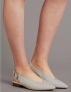 Marks & Spencer Leather Sling Back Flats White