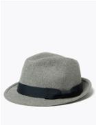 Marks & Spencer Trilby Hat With Wool Light Grey