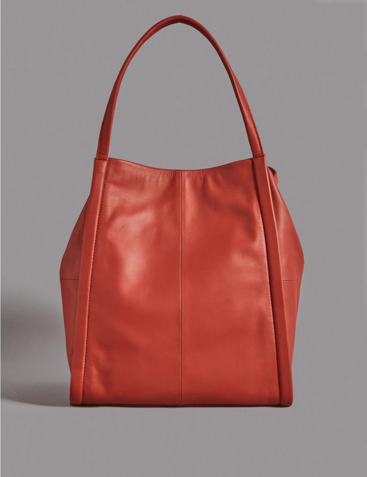 Marks & Spencer Leather Tote Bag Flame