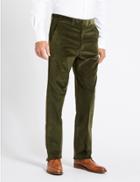 Marks & Spencer Regular Fit Super Soft Corduroy Trousers Forest Green