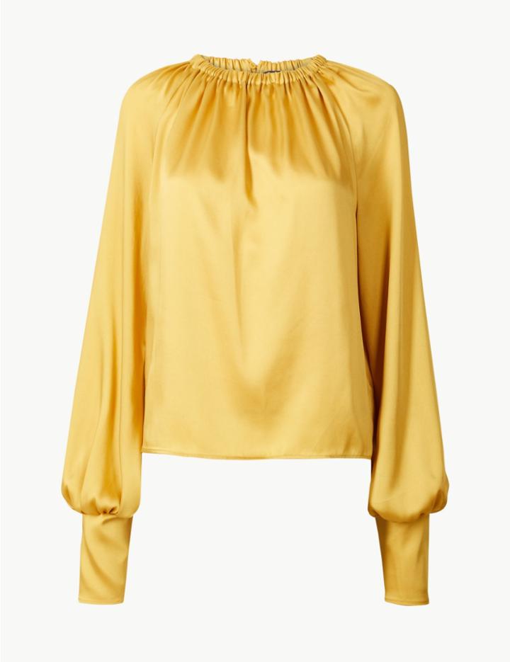 Marks & Spencer Long Sleeve Blouse Honey