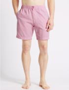 Marks & Spencer Quick Dry Cotton Blend Striped Swim Shorts Pink Mix