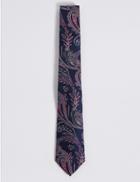 Marks & Spencer Pure Silk Textured Tie Pale Pink Mix