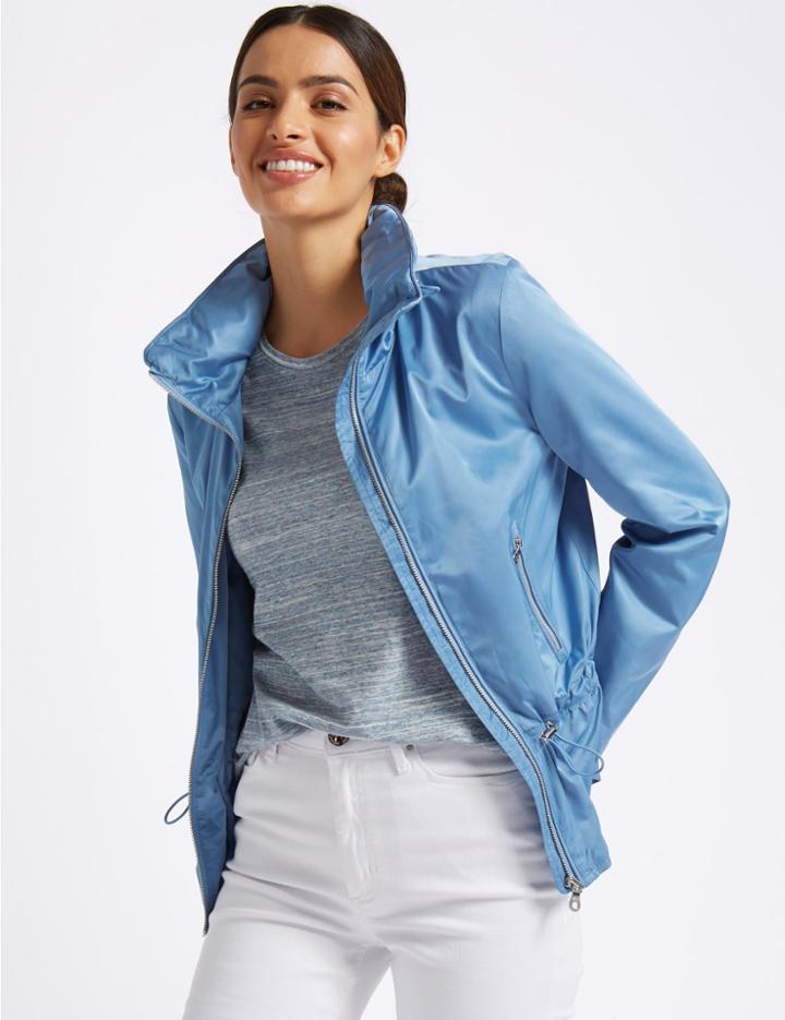Marks & Spencer Drawstring Waist Anorak Jacket With Stormwear&trade; Azure Blue