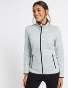 Marks & Spencer Knitted Contrasting Edge Fleece Jacket Grey Marl