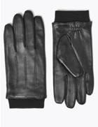 Marks & Spencer Leather Cuff Gloves Black