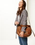 Marks & Spencer Leather Oversized Cross Body Bag Tan