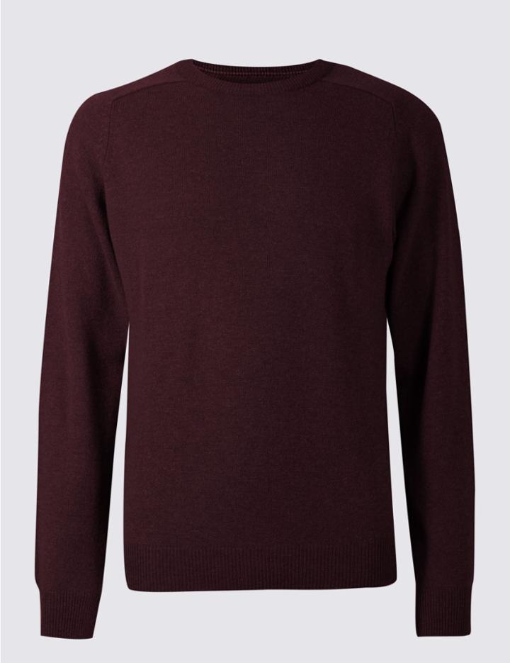 Marks & Spencer Pure Lambswool Jumper Aubergine