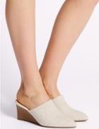 Marks & Spencer Wedge Heel Mule Shoes White