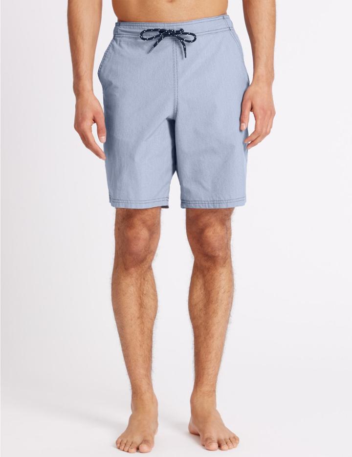 Marks & Spencer Cotton Rich Quick Dry Swim Shorts Navy Mix