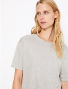Marks & Spencer Marl Relaxed Fit Short Sleeve Top Grey Mix