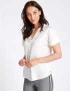 Marks & Spencer V-neck Short Sleeve Blouse Ivory
