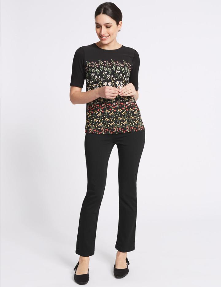 Marks & Spencer Roma Rise Slim Leg Jeans Black