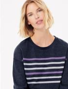 Marks & Spencer Striped Straight Fit Sweatshirt Navy Mix