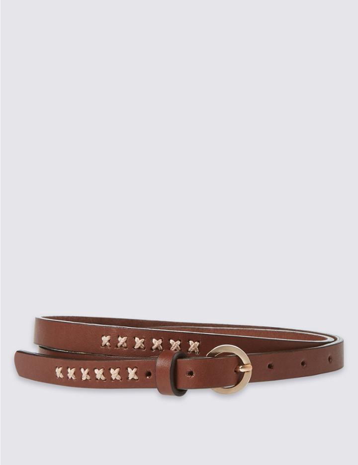 Marks & Spencer Leather Buckle Hip Belt Tan