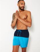 Marks & Spencer Quick Dry Colour Block Swim Shorts Blue Mix